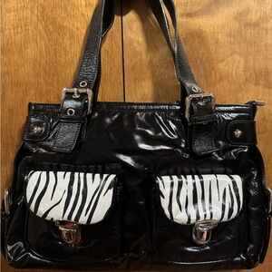 Elegant Black and White Zebra Shoulder Bag